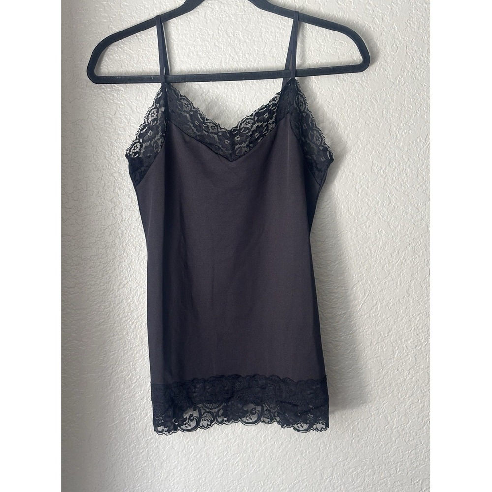 White House Black Market Black Lace Trim Cami Tank Top Small - Picture 5 of 12